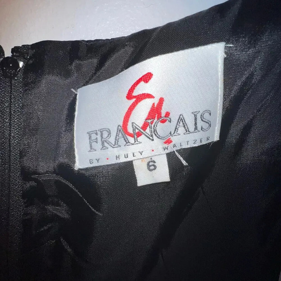 Francais By Huly Waltzer size 6 Black Satin Square Neck Fit Flare jewel 
Gown ￼ - Picture 13 of 13